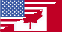 The flags of USA and Canada