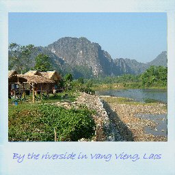 By the riverside in Vang Vieng, Laos